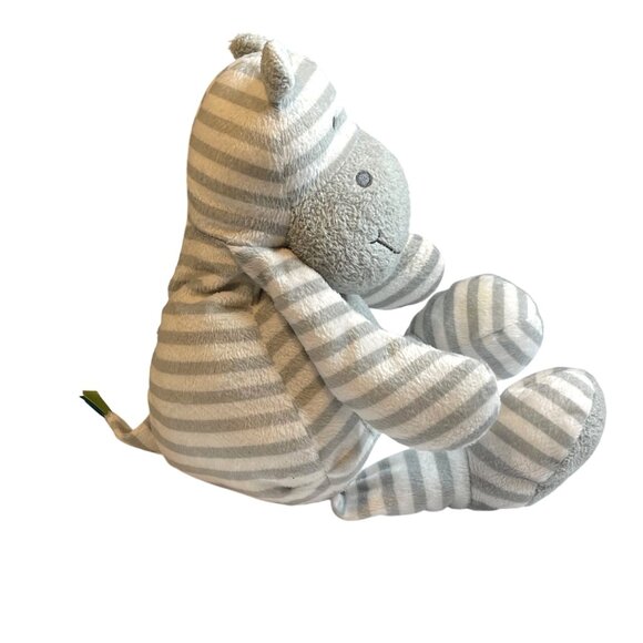 Giggle Baby Hippo Plush Gray White Striped Soft Cuddly Weighted Pellets 15" - Picture 4 of 12